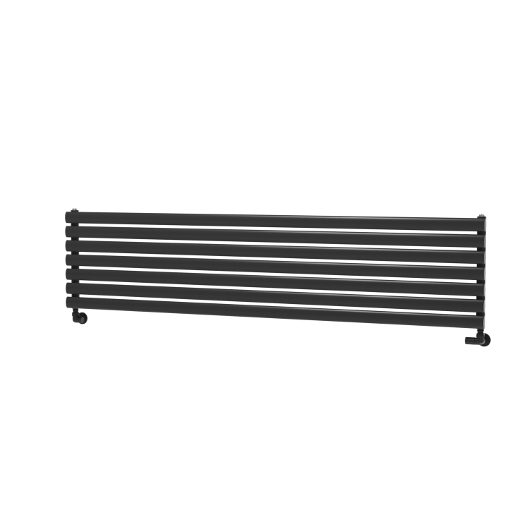 Sorrento Midnight Black Oval Designer Radiator 413x1800mm Single Panel 2980 BTU