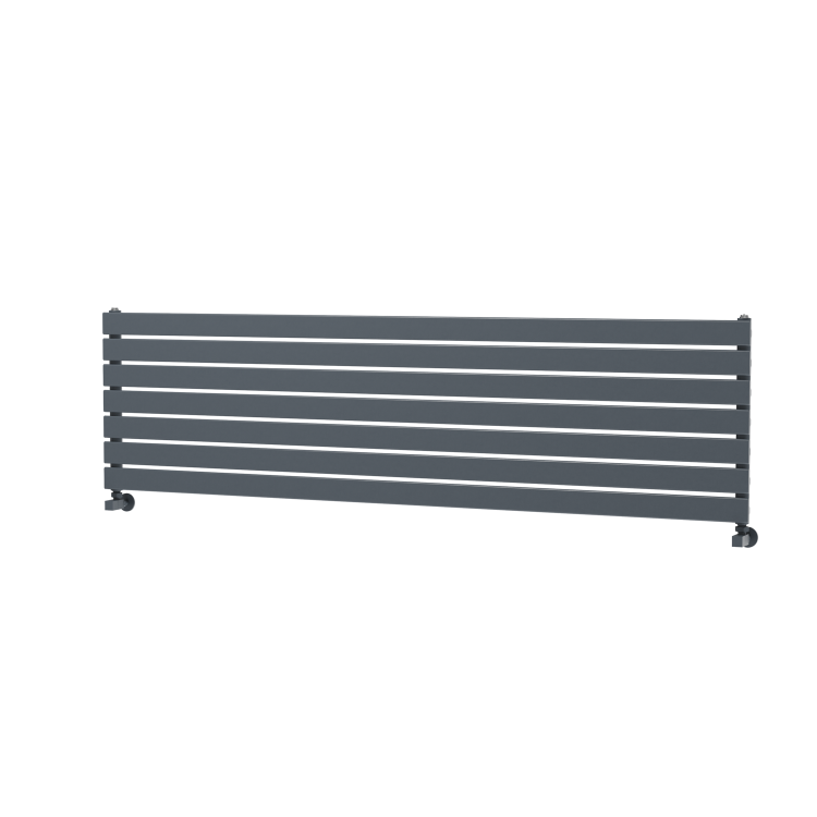 Riace Dark Grey Anthracite Flat Designer Radiator 490x1800mm Single Panel 3317 BTU