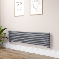 Sorrento Dark Grey Anthracite Oval Designer Radiator 413x1800mm Single Panel 2980 BTU
