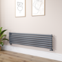 Sorrento Dark Grey Anthracite Oval Designer Radiator 413x1800mm Single Panel 2980 BTU