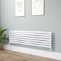 Riace White Flat Designer Radiator 490x1800mm Single Panel 3317 BTU