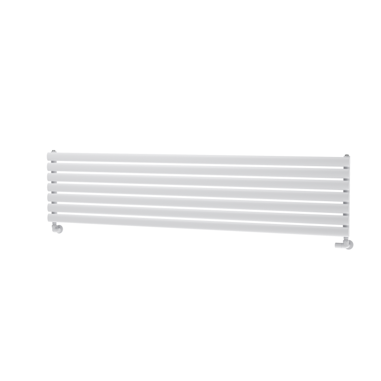 Sorrento White Oval Designer Radiator 413x1800mm Single Panel 2980 BTU