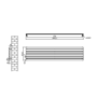 Sorrento White Oval Designer Radiator 413x1800mm Single Panel 2980 BTU