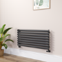 Sorrento Midnight Black Oval Designer Radiator 472x1000mm Single Panel 1935 BTU