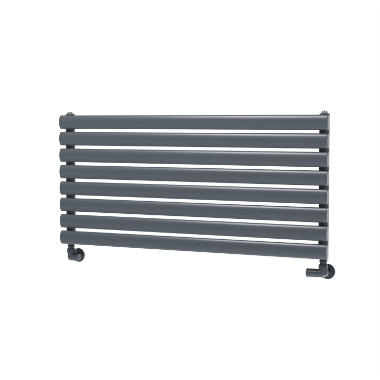 Sorrento Dark Grey Anthracite Oval Designer Radiator 472x1000mm Single Panel 1935 BTU