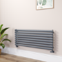 Sorrento Dark Grey Anthracite Oval Designer Radiator 472x1200mm Single Panel 2294 BTU