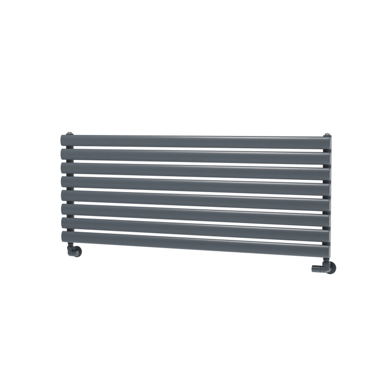 Sorrento Dark Grey Anthracite Oval Designer Radiator 472x1200mm Single Panel 2294 BTU