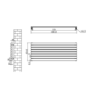 Sorrento Dark Grey Anthracite Oval Designer Radiator 472x1200mm Single Panel 2294 BTU