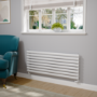 Sorrento White Oval Designer Radiator 472x1200mm Single Panel 2294 BTU