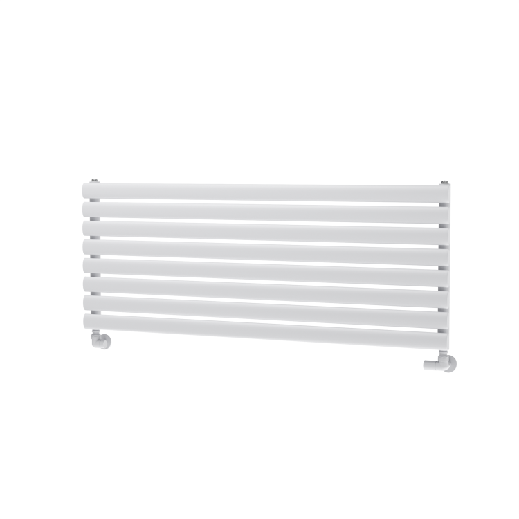 Sorrento White Oval Designer Radiator 472x1200mm Single Panel 2294 BTU