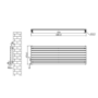 Sorrento Midnight Black Oval Designer Radiator 472x1400mm Single Panel 2655 BTU