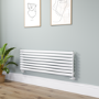 Sorrento White Oval Designer Radiator 472x1400mm Single Panel 2655 BTU
