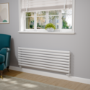 Sorrento White Oval Designer Radiator 472x1400mm Single Panel 2655 BTU