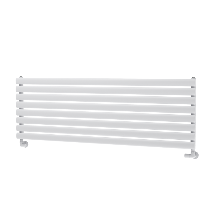Sorrento White Oval Designer Radiator 472x1400mm Single Panel 2655 BTU