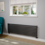 Sorrento Midnight Black Oval Designer Radiator 472x1600mm Single Panel 3024 BTU