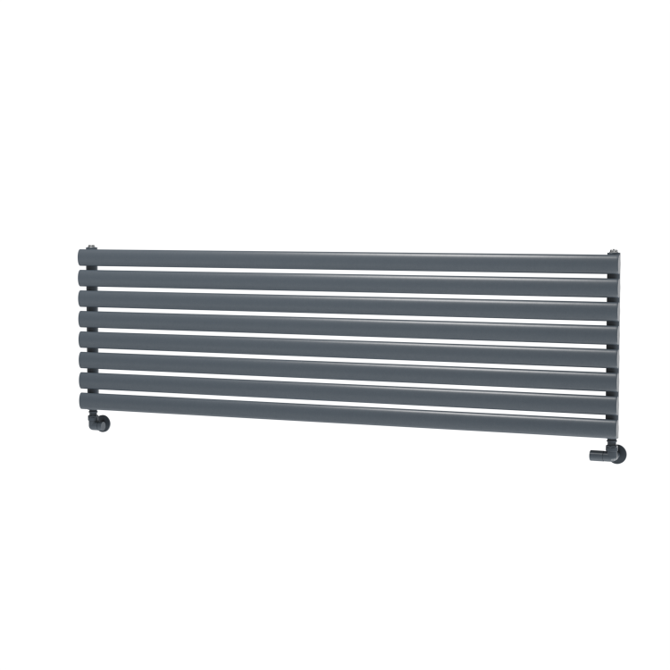 Sorrento Dark Grey Anthracite Oval Designer Radiator 472x1600mm Single Panel 3024 BTU