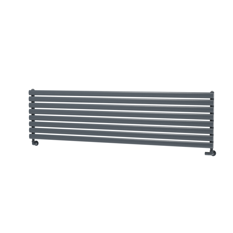Sorrento Dark Grey Anthracite Oval Designer Radiator 472x1800mm Single Panel 3403 BTU