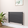 Riace Midnight Black Flat Designer Radiator 630x1000mm Single Panel 2433 BTU