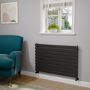 Riace Midnight Black Flat Designer Radiator 630x1000mm Single Panel 2433 BTU