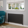Riace Midnight Black Flat Designer Radiator 630x1200mm Single Panel 2881 BTU