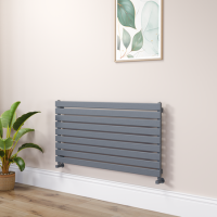 Riace Dark Grey Anthracite Flat Designer Radiator 630x1200mm Single Panel 2881 BTU