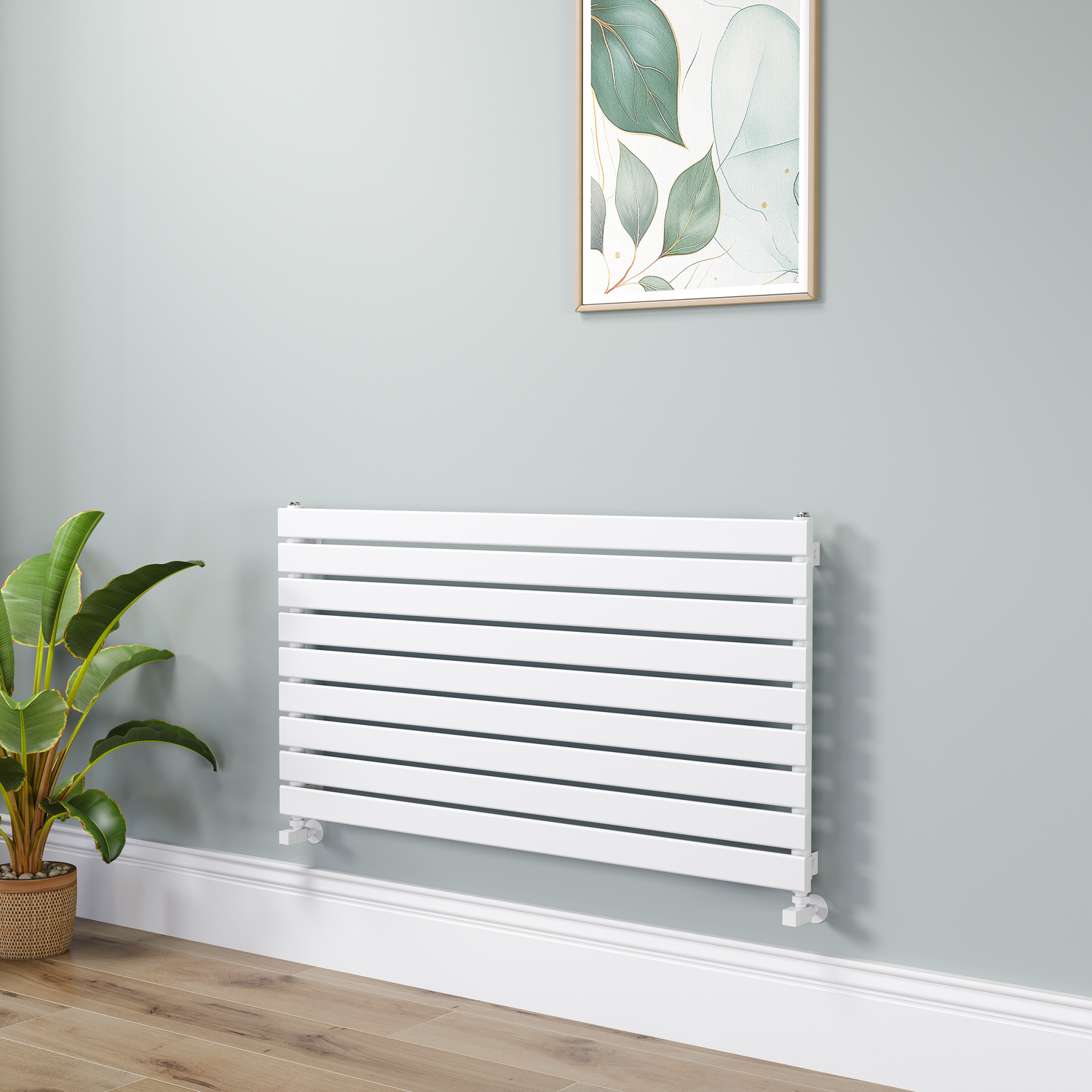 Image of Riace White Flat Designer Radiator 630x1200mm Single Panel 2881 BTU RHS9-1200-WCF
