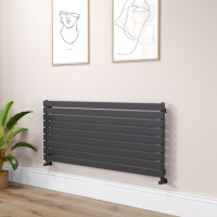 Riace Midnight Black Flat Designer Radiator 630x1400mm Single Panel 3331 BTU