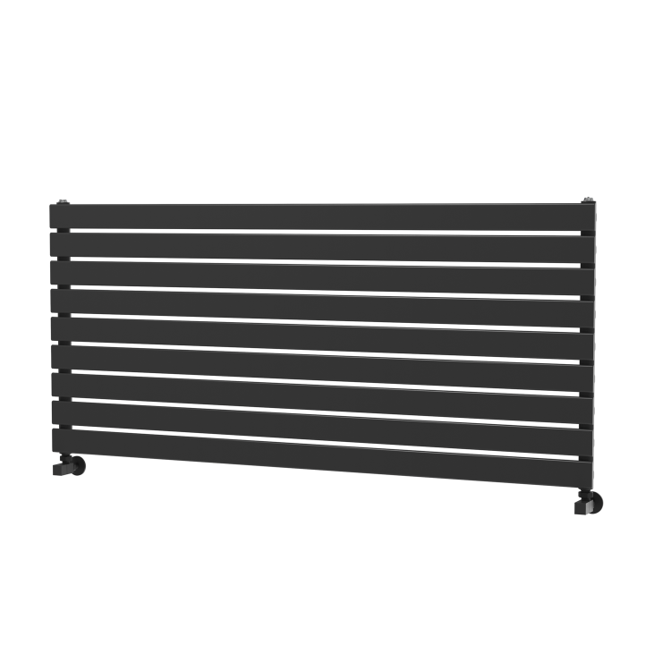 Riace Midnight Black Flat Designer Radiator 630x1400mm Single Panel 3331 BTU