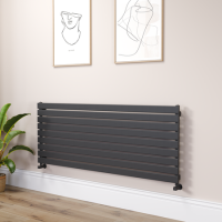 Riace Midnight Black Flat Designer Radiator 630x1600mm Single Panel 3795 BTU