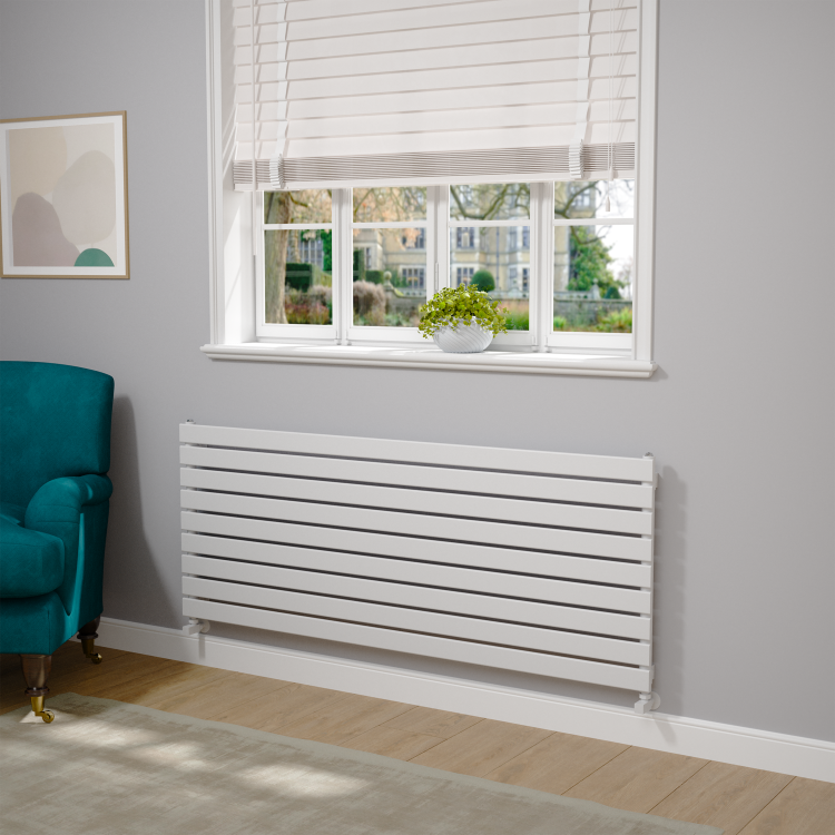 Riace White Flat Designer Radiator 630x1600mm Single Panel 3795 BTU