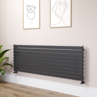 Riace Midnight Black Flat Designer Radiator 630x1800mm Single Panel 4266 BTU