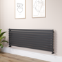 Riace Midnight Black Flat Designer Radiator 630x1800mm Single Panel 4266 BTU