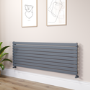 Riace Dark Grey Anthracite Flat Designer Radiator 630x1800mm Single Panel 4266 BTU