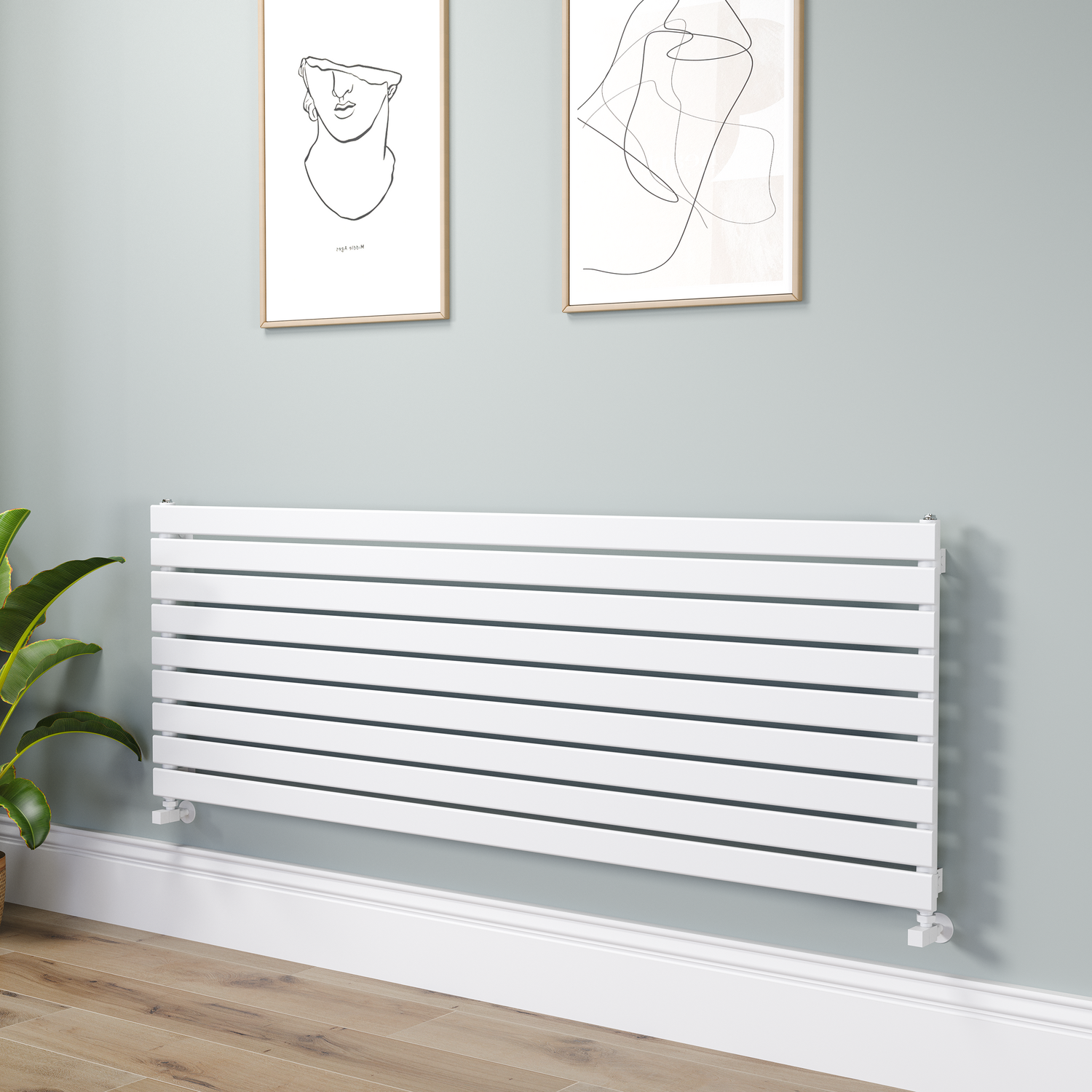 Riace  Flat Designer Radiator 630X1800mm Single Panel 4266 Btu RHS9-1800-WCF