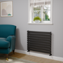 Riace Midnight Black Flat Designer Radiator 630x800mm Single Panel 1990 BTU