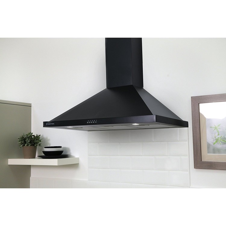 Russell Hobbs RHSCH901B 90cm Wide Black Chimney Cooker Hood

