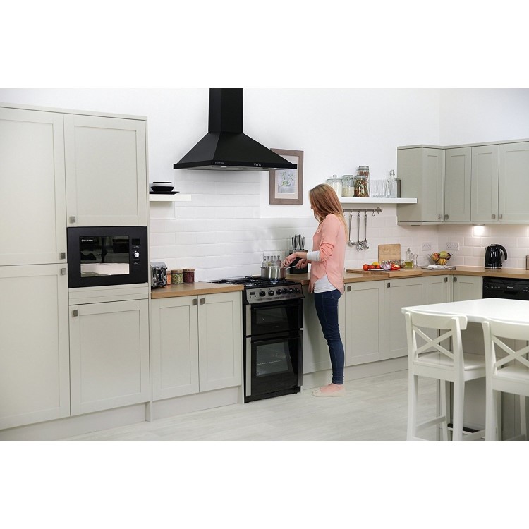 Russell Hobbs RHSCH901B 90cm Wide Black Chimney Cooker Hood
