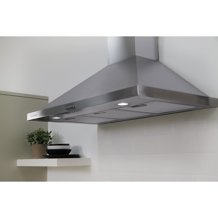 Russell Hobbs RHSCH901SS 90cm Wide Black Chimney Cooker Hood