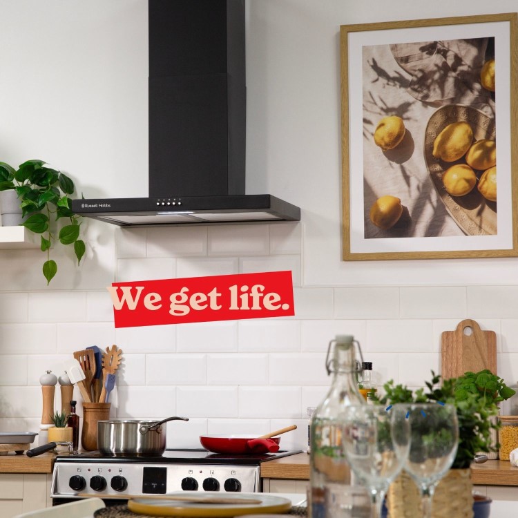 Russell Hobbs 60cm Chimney Cooker Hood - Black