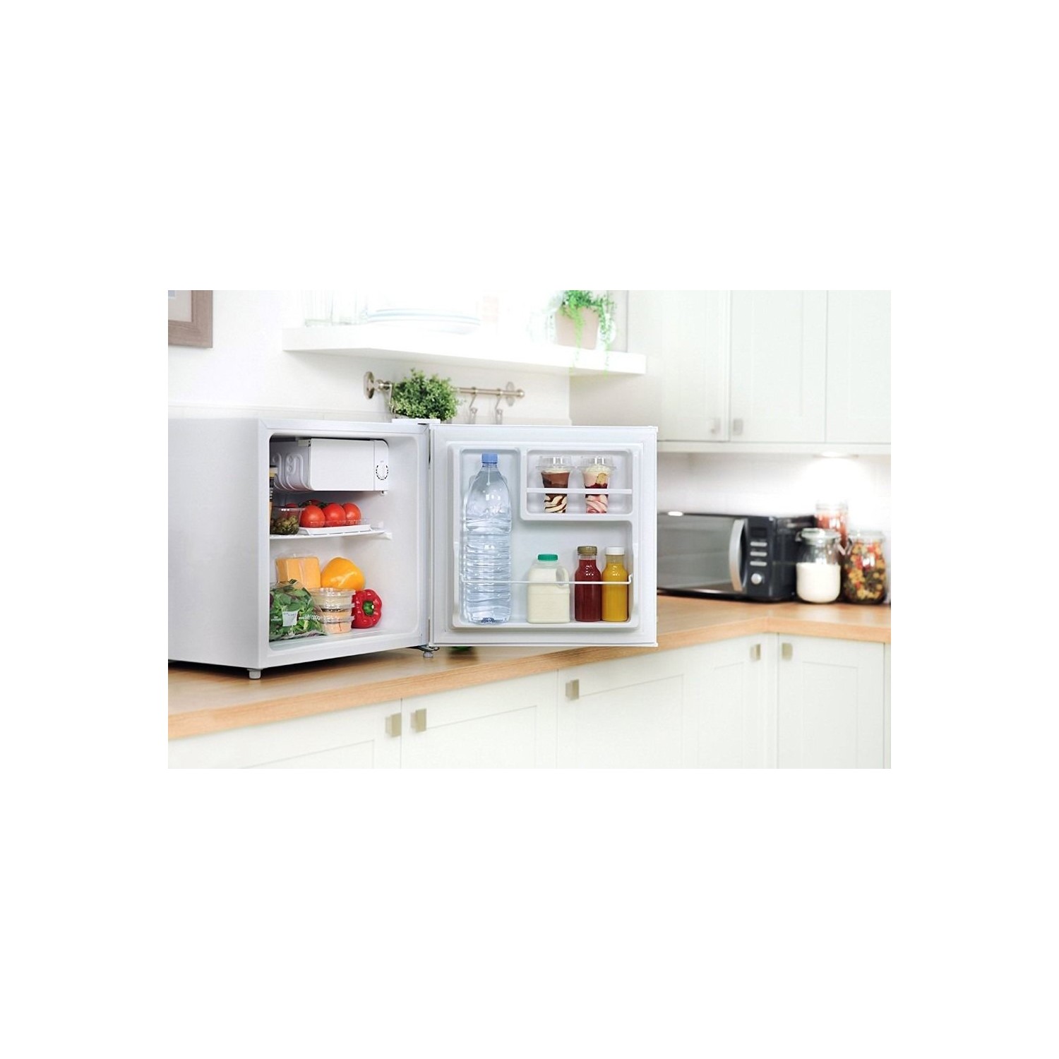 Russell Hobbs 43 Litre Wide Compact Table Top Fridge White RHTTLF1 Appliances Direct