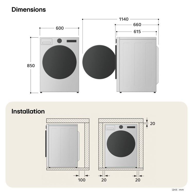 LG Series 2 9kg Heat Pump Tumble Dryer - Graphite