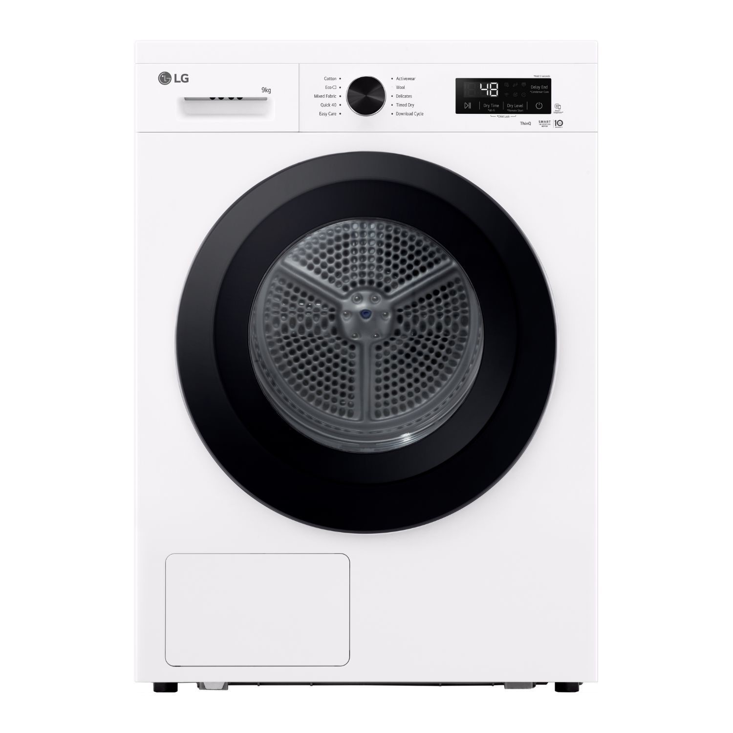 LG X10 Series ThinQ 9kg Heat Pump Tumble Dryer - White