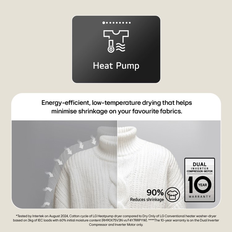 LG Series 5 9kg Heat Pump Tumble Dryer - White
