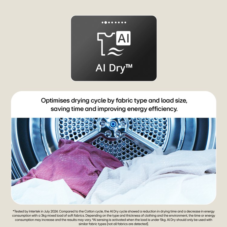 LG Series 5 9kg Heat Pump Tumble Dryer - White