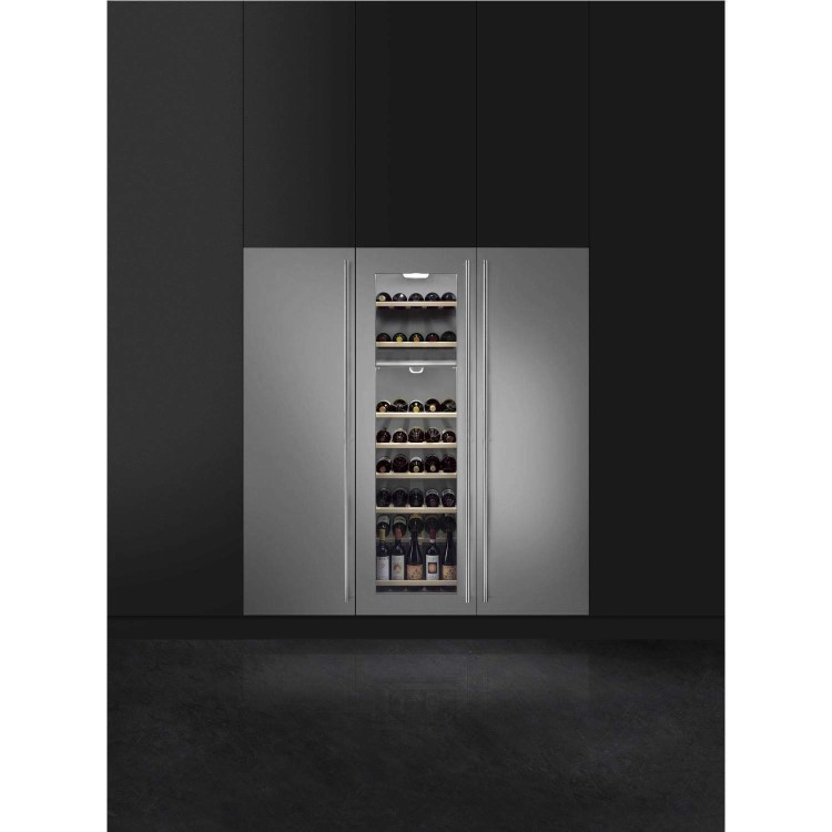 Smeg RI360RX Classic 54cm Wide Integrated In-Column Larder Fridge - Stainless Steel
