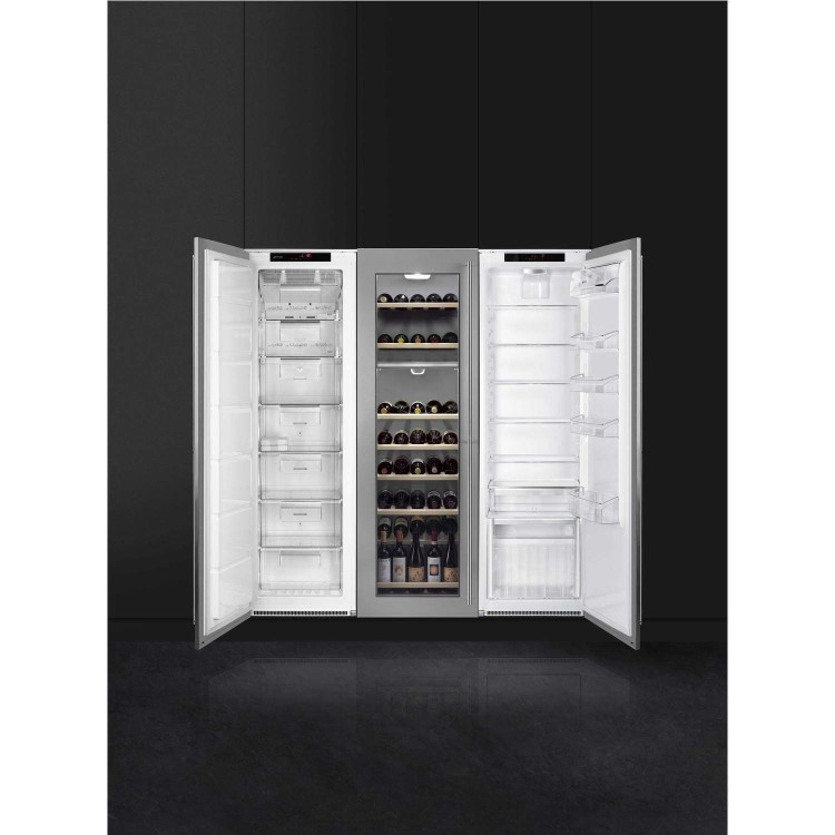 Smeg RI360RX Classic 54cm Wide Integrated In-Column Larder Fridge - Stainless Steel
