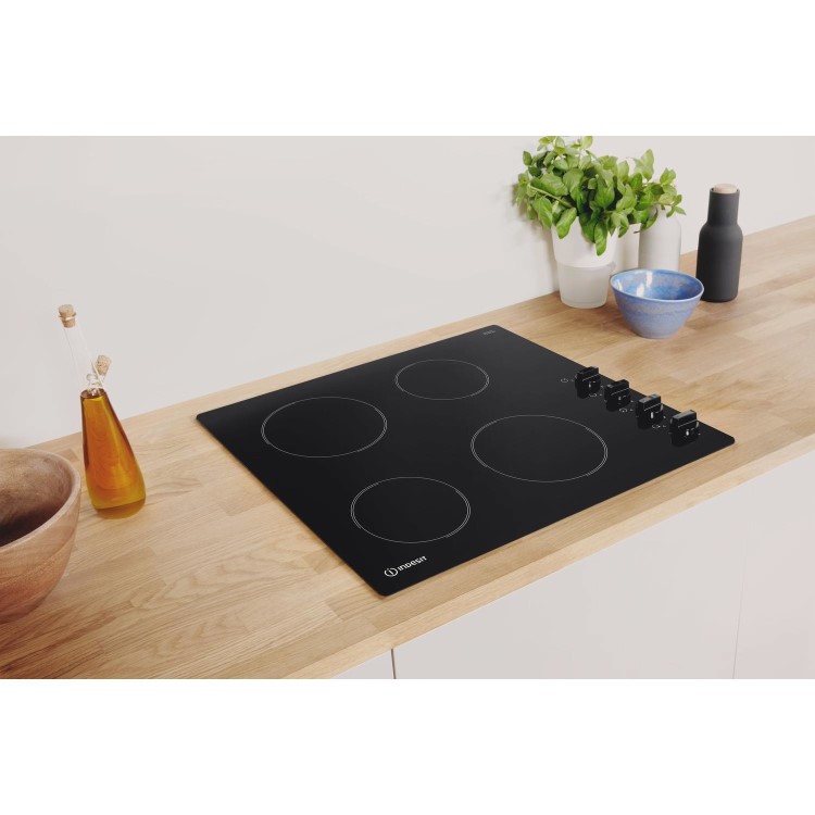Refurbished Indesit RI860C 58cm 4 Zone Knob Control Ceramic Hob