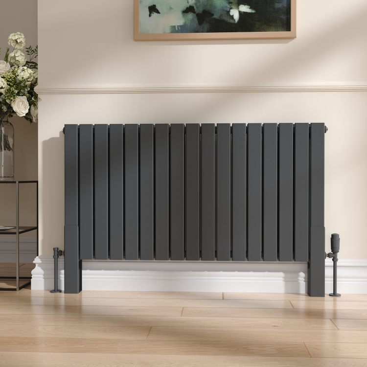 Riace Anthracite Designer Radiator Feet -Suitable for Flat Double Panel Radiator