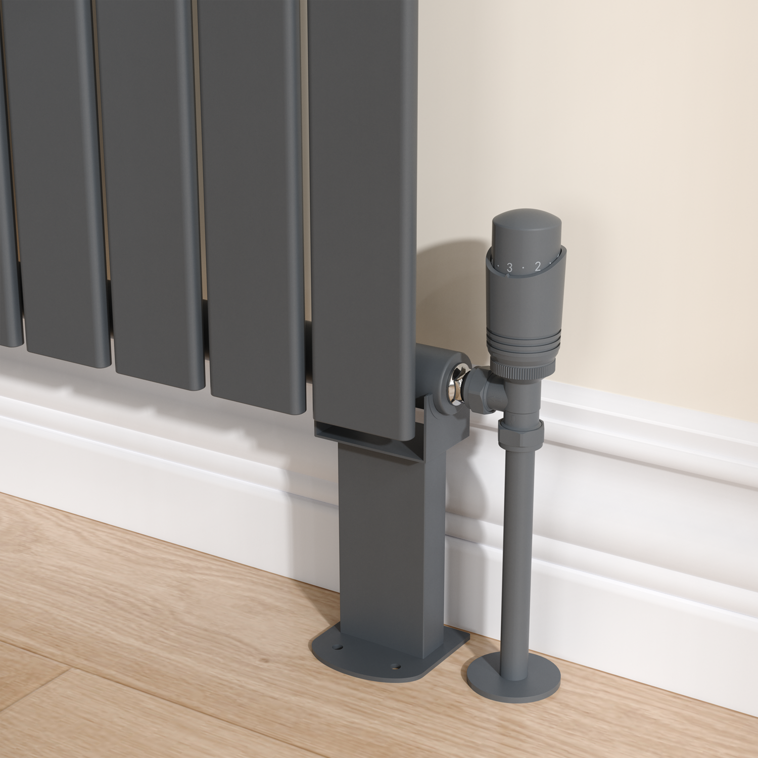 Anthracite Designer Radiator Feet Suitable Single Double Panel Radiator