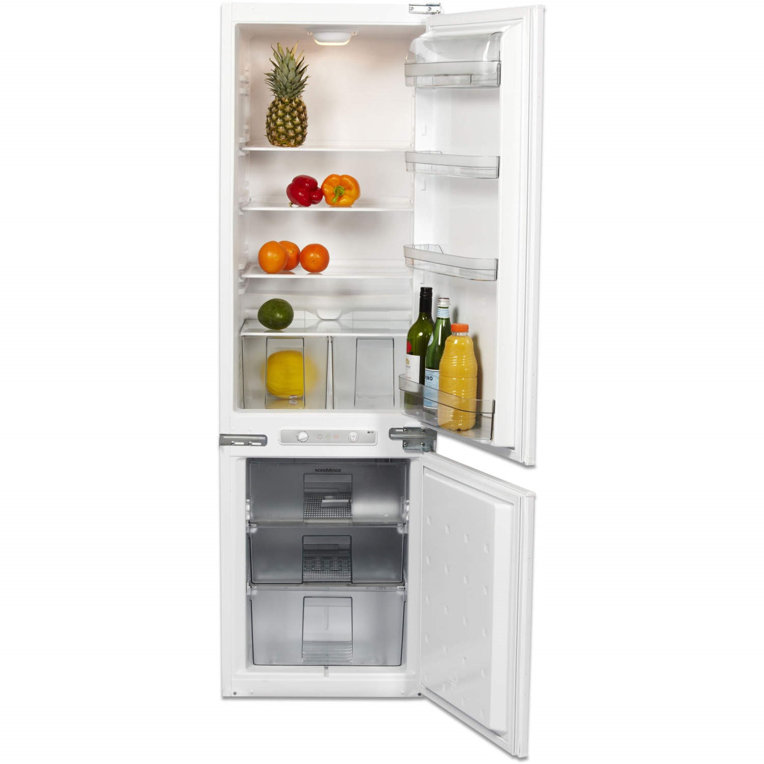 NordMende RIFF70301NMAPLUS 54cm Wide 70-30 Integrated Upright Fridge ...